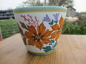 Vintage Flora Gouda Holland Hand Painted Plant Pot 11cm Tall - Picture 1 of 8