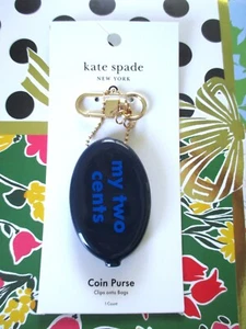 Kate Spade My Two Cents Coin Purse Key Fob Chain Keychain Bag Charm - Picture 1 of 5