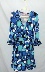 Awesome & Cute  My Michelle Blue Print Dress Girls Size 7   Slips On 