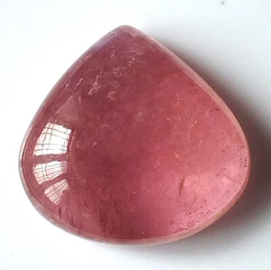 21X22 mm Heart Cut Pink Tourmaline Cabochon 31.10 Cts Natural Untreated Gemstone - Picture 1 of 6