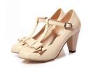 Retro Womens Girl Kitten Heel T-Strap Bar Mary Jane Pump Party Shoes Plus Size