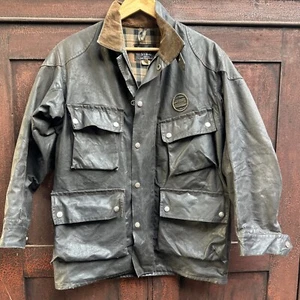 Fabulous Vintage Oilskin Waxed Cotton Motorcycle Jacket Stagg Melbourne 1960s - Picture 1 of 7