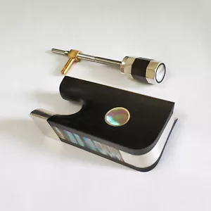 4/4 Silber Viola Ebenholz Frosch Knopf Abalone eingelegt Silber passend Pariser Auge - Bild 1 von 1