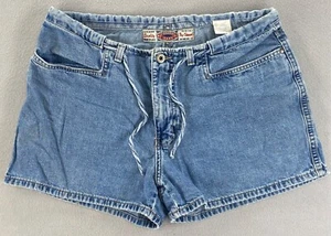 Y2K Hydraulic Jeans Short Shorts 295 Women’s 13/14 Cotton Draw String Blue Wash - Picture 1 of 16