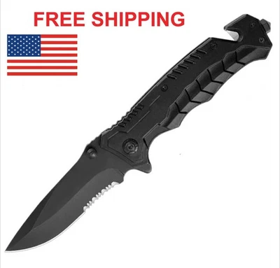 Folding knife pocket knife Spring open Assist survival hunting tactical knife - Image 1 of 4