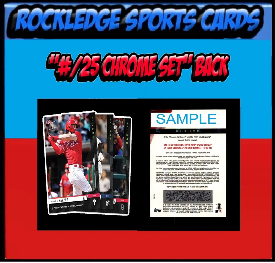2019 Topps Now Futures World Series Singles (Pick Your Cards)(/25 Chrome Set) - Image 1 of 1