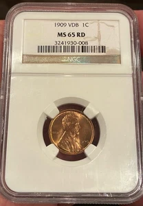 1909 VDB Lincoln Cent NGC MS65 RD “Key Date”  - Picture 1 of 2