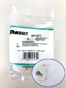Panduit NetKey NK688MWH Cat6 Keystone Jack Module, White ~STSI - Picture 1 of 3