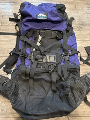 Mochila Gregory de colección con marco interno púrpura talla grande cinturón de senderismo 95L Foto 1 de 4