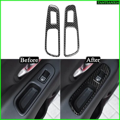 Panel elevador de ventana de puerta trasera de fibra de carbono real para Jeep Renegade 2015-23 Foto 1 de 4