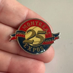 Vintage Montreal Expos 25th Anniversary 1969–1993 Ribbon Enamel Pin MLB - Picture 1 of 3