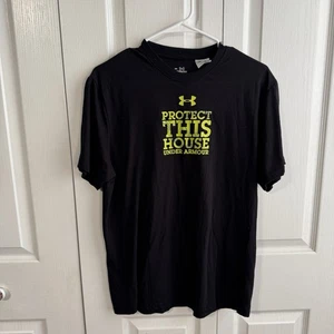 Under Armour Heatgear Black Short Sleeve Protect This House Tee Men’s Size Small - Picture 1 of 5