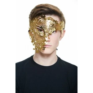 Unisex Venetian Masquerade Ball Laser Cut Metal Phantom Eye Mask Costume Party - Picture 1 of 6