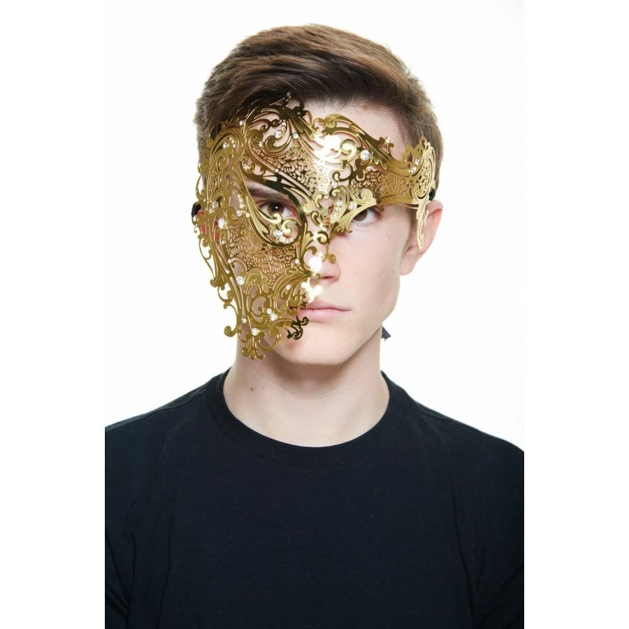 Unisex Venetian Masquerade Ball Laser Cut Metal Phantom Eye Mask Costume Party - Image 1 of 1