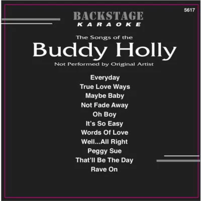 BODDY HOLLY Karaoke CD+G 11 TRACKS Backstage #5617 NEW in ORGINAL Black Sleeve - Image 1 of 2