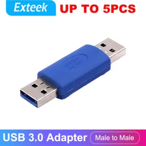 1-5 PCS USB 3.0 Type A Joiner Male to Male Extension Data Connector Adapter Plug - Picture 1 of 10