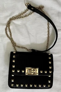 Kiss Me Couture Black Faux Leather 6"x6-1/2"x3" Shoulder Purse - NEW! - Picture 1 of 3