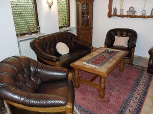 Leder Sofa Sesel Rustikal Retro Braun - Bild 1 von 14