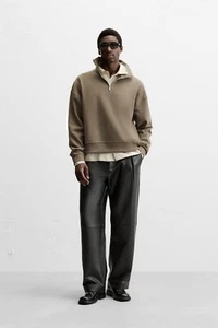 Zara Herren Relaxed Fit Lederhose Schwarz Gr. 31 - Bild 1 von 3