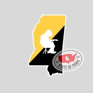 State of Panic - Black & Gold Mississippi Mikey Sticker - Picture 1 of 1