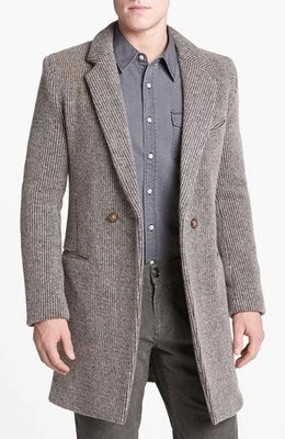NWT Slate & Stone Smith Black Wool Blend Notch Collar Coat Men's Jacket *SZ XL  - Image 1 of 4