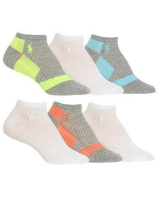 Paquete de 6 calcetines de corte bajo en bloques de colores Polo Ralph Lauren para mujer, informales, deportivos Foto 1 de 4