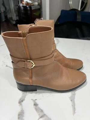 QVC Outlet C. Wonder 滚石皮革中筒靴带扣 7.5 码 — 第 1/4 张图片