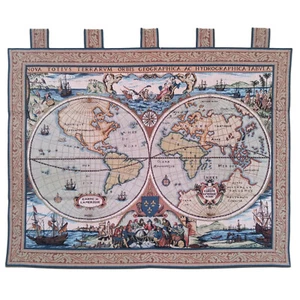 Arazzo MAPPEMONDE cm 110 x 93 gobelin di Goblys Art de Lys NUOVO originale - Foto 1 di 4