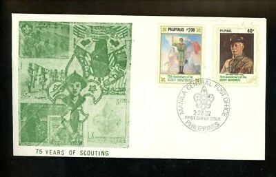 Postal History FDC #1577-1578 Philippines 1982 Organizations boy scouts - Image 1 of 2