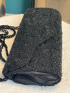 Bejoux Terner Black Beaded Purse Clutch , Used - Picture 1 of 9