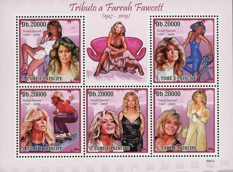 Famous Actress Stamp Farrah Fawcett American Actress S/S MNH #4288-4292 Cover