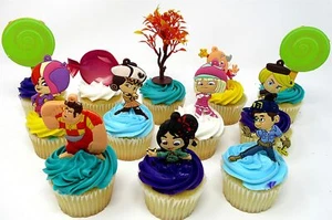 Wreck It Ralph Birthday Cake CUPCAKE Topper Set Snowanna, Crumbelina, Rancis - Picture 1 of 10