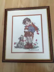 Punto de cruz de tapiz hecho a mano enmarcado M J Hummell de colección (b) - Imagen 1 de 2