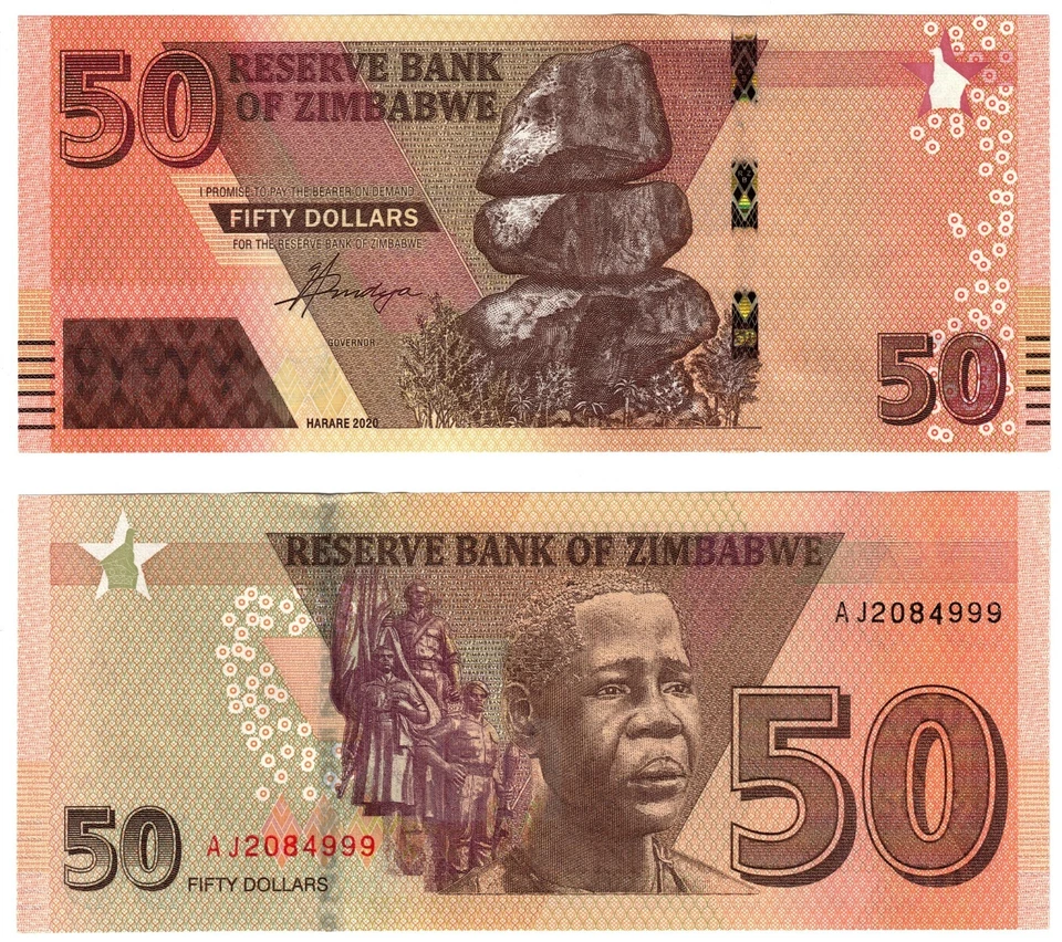 2020 (2022) Zimbabwe 50 Dollar HYBRID P105 Banknote UNC - Image 1 of 1
