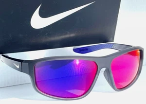 NEW Nike BRAZEN FUEL Matte Grey Frame Field Tint Red Lens Sunglass DJ0804 021 - Picture 1 of 12