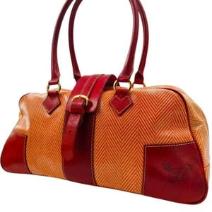 Vivienne Westwood Women's Tote Hand Boston Bag Vintage Orange Red Leather Ladies - Picture 1 of 10