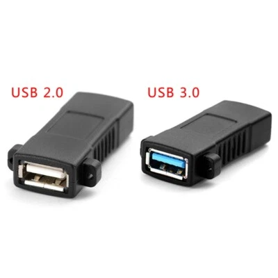 USB Female to Female Adapter 2.0 Female To Female Socket Panel Mount Adapter - Image 1 of 4