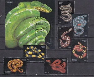 Q1175 - Tanzania 1996 - Block + Set - Reptielen / Reptiles (Slangen / Snakes - Imagen 1 de 1