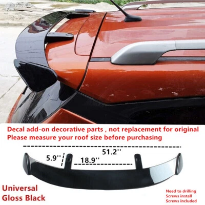 Universal Painted Glossy Black GT Style Rear Trunk Upper Roof Spoiler Lip Wing Foto 1 de 4