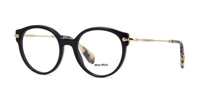 Miu Miu Women Eyeglasses VMU04P 1AB-1O1 Black/Gold Frame Demo Customisable Lens - Image 1 of 4