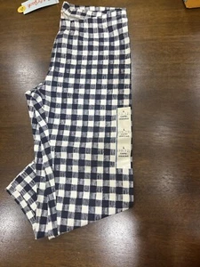 Girls cat & jack blue and white plaid capri leggings 10/12 NWT - Picture 1 of 1