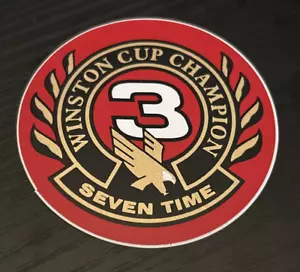 Dale Earnhardt #3 Vintage NASCAR 3” Round Sticker Decal 7 Time Champion Red - Picture 1 of 2