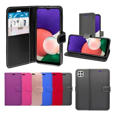 For Samsung Galaxy A22 5G Case Wallet Flip PU Leather Stand Card Slot Cover - Image 1 of 4