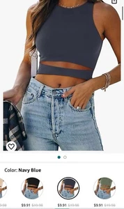 4-teilig Damen Sexy Tank Crop Tops Festival Party Sommer Boot Urlaub Freizeit - Bild 1 von 8