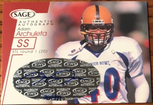 2001 SAGE Autographs Red Adam Archuleta #A2 Arizona State Sun Devils #’d 314/999