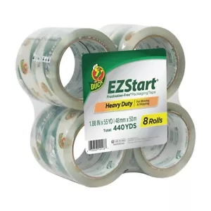 Duck EZ Start Clear Packing Tape, 1.88 in x 55 yd, 8 Pack - Picture 1 of 8