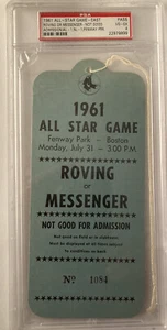 1961 All-Star GM Red Sox PSA Pass Sandy Koufax 2 IP / Wilie Mays Ticket ⚾️ - Picture 1 of 5