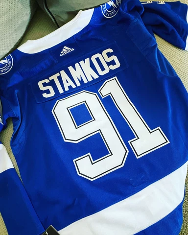 Tampa Bay Lightning Stamkos #91 Jersey Mens Blue Long Sleeve Cover
