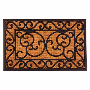 Esschert Design Fußmatte TÜR MATTE Fußabtreter eckig aus Kokos und Gummi 60x40cm - Bild 1 von 1
