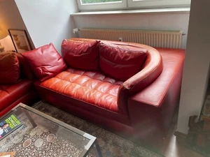 Natuzzi Leder Sofa Rot - Bild 1 von 4